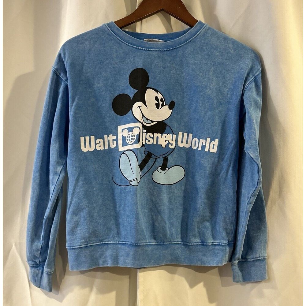 Mickey Mouse Acid‎ Wash Sweatshirt Adult Large Disney Casuals Cropped